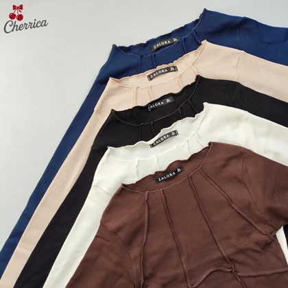 کراپ آستین بلند دوخت دار کد 11