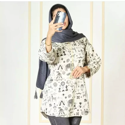تونیک زنانه لینن طرح فیل