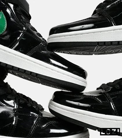 کفش کتانی ساق‌دار مردانه و زنانه مشکی سبز NIKE jordan 1