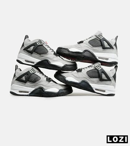 کتانی ساق‌دار مردانه طوسی مشکی Nike air jordan 4 مدل 5928