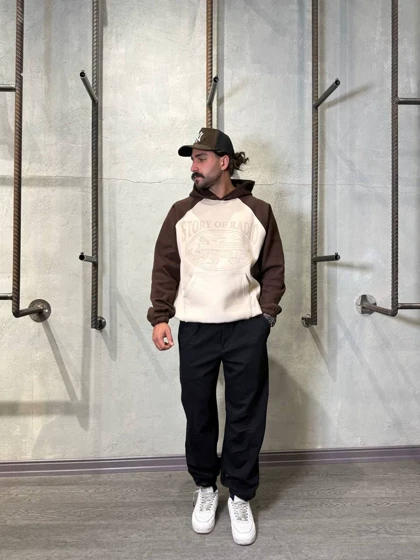 هودی باکسی دو رنگ