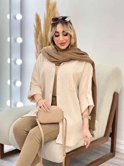 شومیز کراش دو جیب جلو دکمه