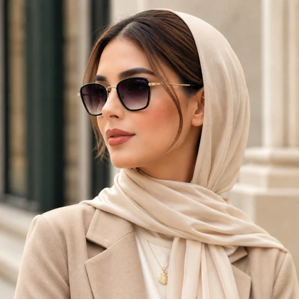 عینک آفتابی تام فرانک مدل TF1001 C02 طلائی - مشکی