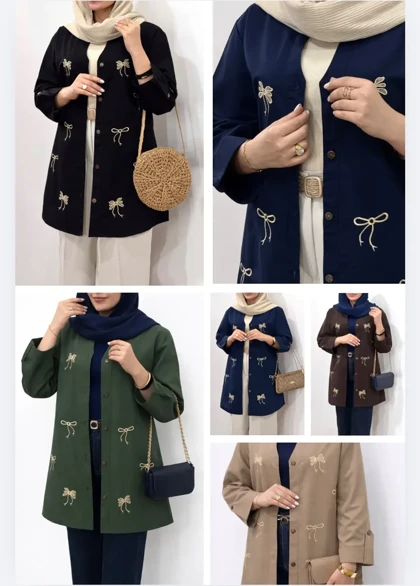 مانتو لینن گلدوزی ویولت