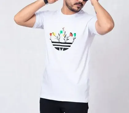 تیشرت پنبه‌ای رنگ سفید