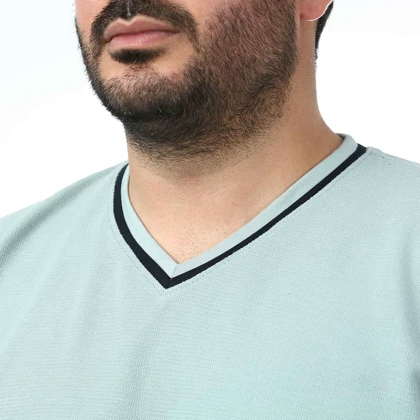 تیشرت آستین کوتاه یقه هفت مردانه کاکتوس مدل 2612545