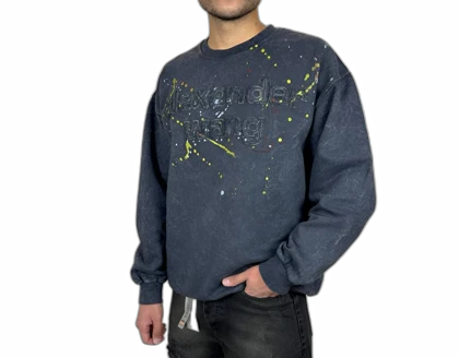 دورس مردانه ذغالی سنگ شور با چاپ گلدوزی برجسته