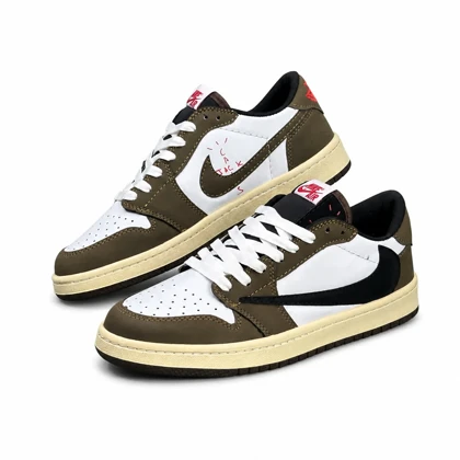 کفش کتانی مردانه مدل نایکی ترویس سفید قهوه ای Nike travis