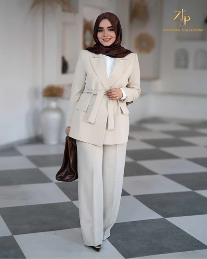 کت و شلوار زنانه کرپ لیانا