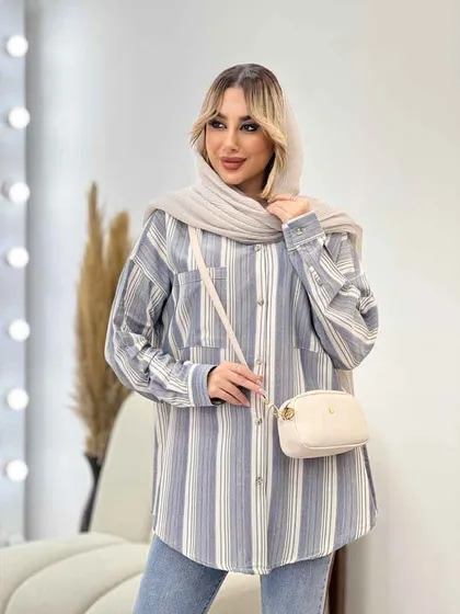 شومیز راه راه دو جیب