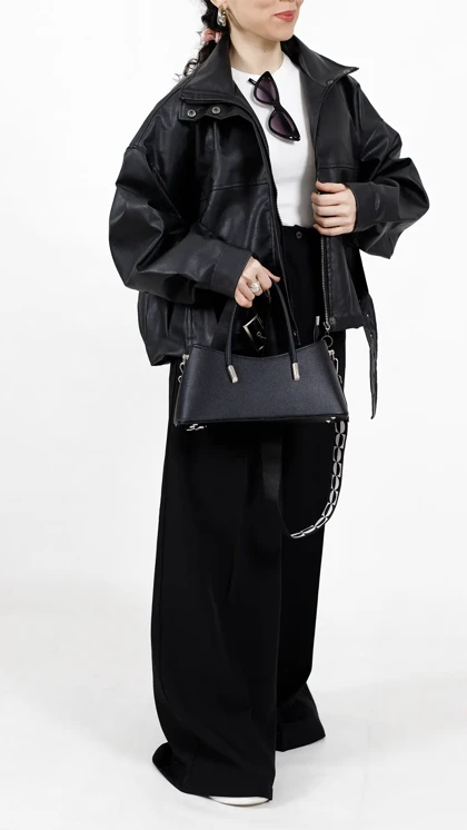 بامبر جکت چرم pull&bear