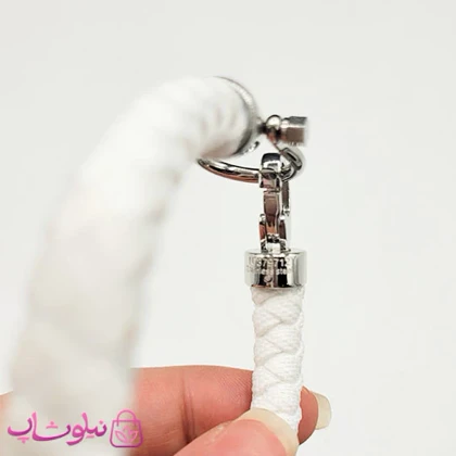 دستبند امگا کنفی سفید با قفل نقره ای کیفیت مستر کد 1400
