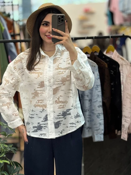 شومیز شیشه ای ابری-2176