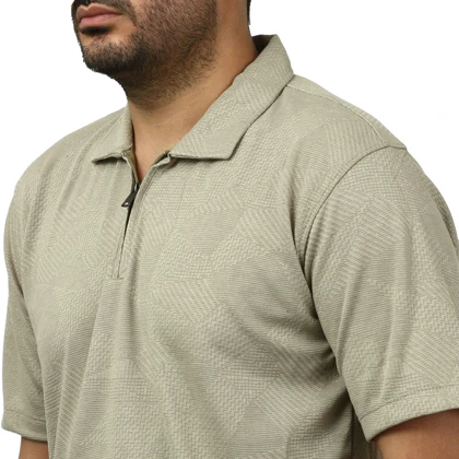 پولوشرت آستین کوتاه نیم زیپ مردانه کاکتوس مدل 251452