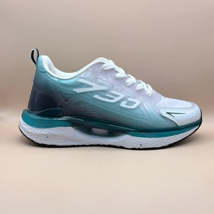 کتانی زنانه سفید سبز لژدار مدل 730