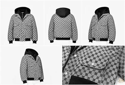 کاپشن ترکیبی زیپ و دکمه Gucci