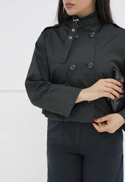 بارانی زنانه یقه ایستاده آستر دارکد1006843