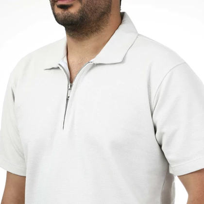 پولوشرت آستین کوتاه نیم زیپ مردانه کاکتوس مدل 251442