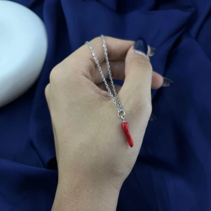 گردنبند زنانه مدل آتشین طرح فلفل