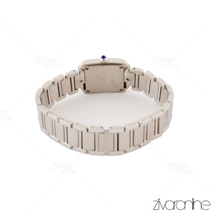 ساعت کارتیه زنانه مدل Tank سیلور عقربه آبی سایز کوچک 105442