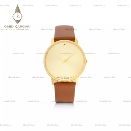 ساعت مچی موادو قهوه ای صفحه طلایی Movado