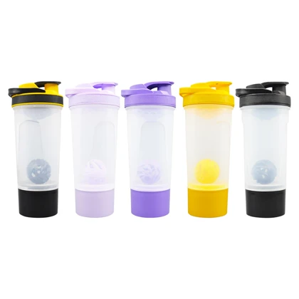 شیکر دو تیکه ورزشی افرا مدل Chg-GNT ظرفیت 0.7 لیتر بهمراه جا قرصی و پودر