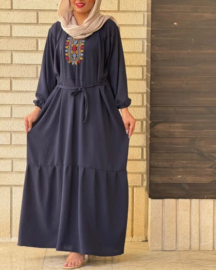 پیراهن ابر و بادی گلدوزی 7044