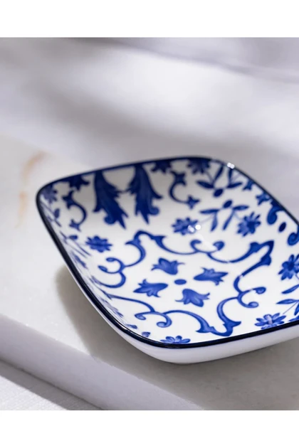 بشقاب سرو Madame Coco مدل Reve Bleu Ellis Bone China - آبی/سفید