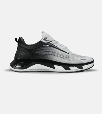 کفش کتانی ورزشی مشکی سفید Warrior Sneakers مدل 7851