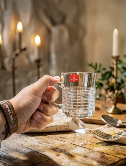 لیوان 6 عددی چای خوری دسته دار شیاردار