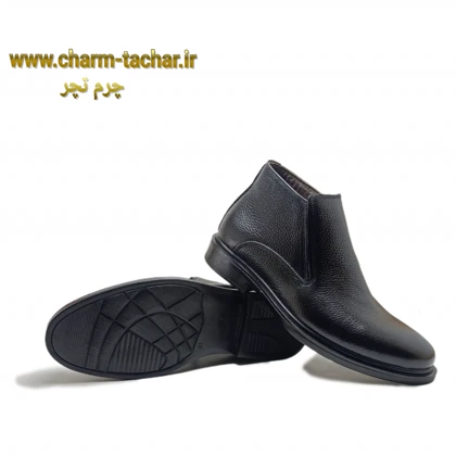 نیم بوت مردانه بغل زیپ‌دار چرم طبیعی کد 142