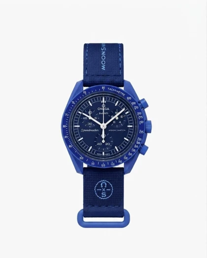 ساعت امگا سواچ نپتون کاربنی بند رابر Omega Swatch to Neptune