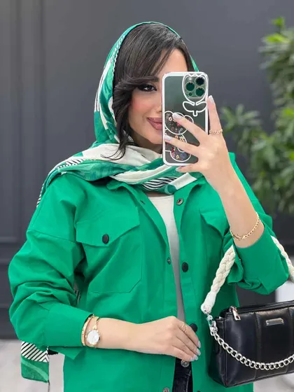 مانتو لینن دو جیب پاکتی