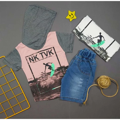 تیشرت و شلوارک پسرانه کلاهدار NK TVK