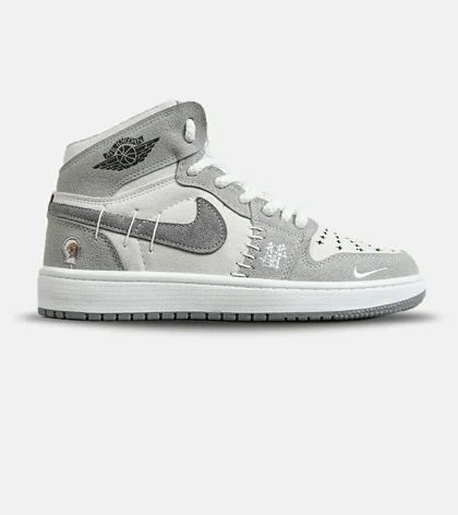 کفش کتانی ساق‌دار مردانه و زنانه طوسی نایک NIKE jordan Vodoo مدل 8068