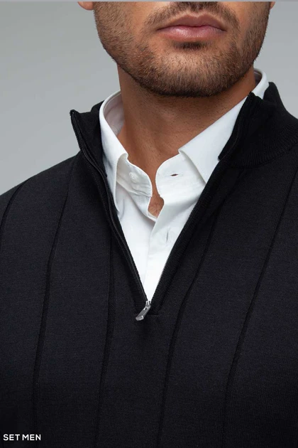 بافت مردانه نیم زیپ دیپلمات