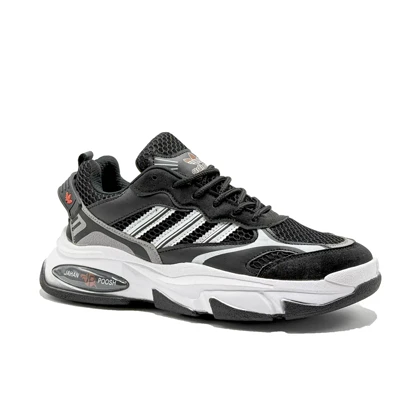 کتانی اسپرت ست مردانه زنانه مدل آدیداس سه خط رنگ مشکی سفید کد 54407