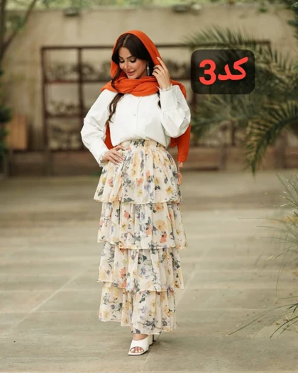 دامن طبقه‌ای ترندی مدل هلن کد 2841