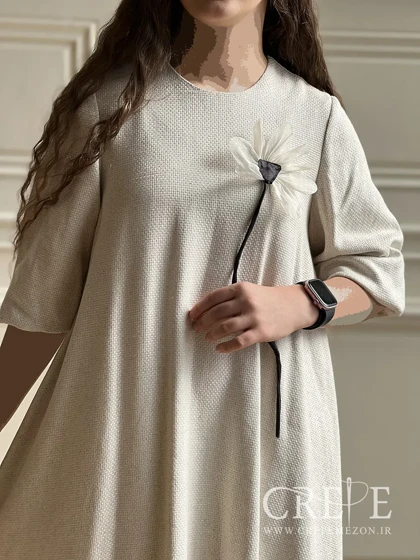 پیراهن لینن حصیری