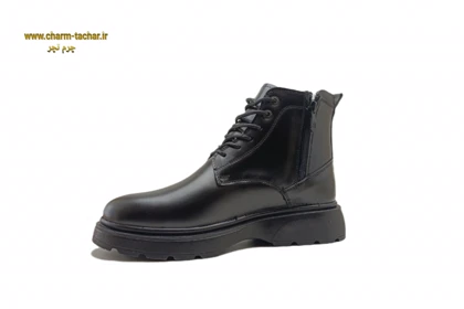 نیم بوت مردانه لوفر بندی بغل زیپ‌دار چرم طبیعی si186
