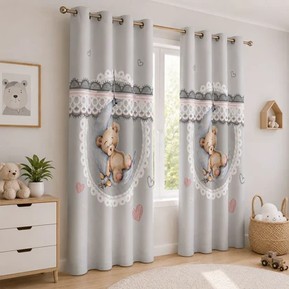 پرده کودک خرس W6432