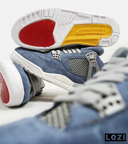 کتانی ساق‌دار مردانه آبی Nike air jordan 4