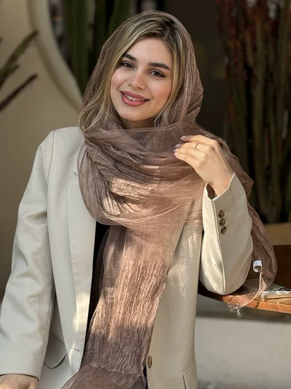 شال دو لایه نخی حریر شیشه ای لاویا کد 778