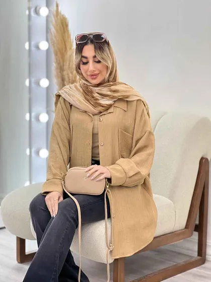 مانتو طرح چروک دو جیب