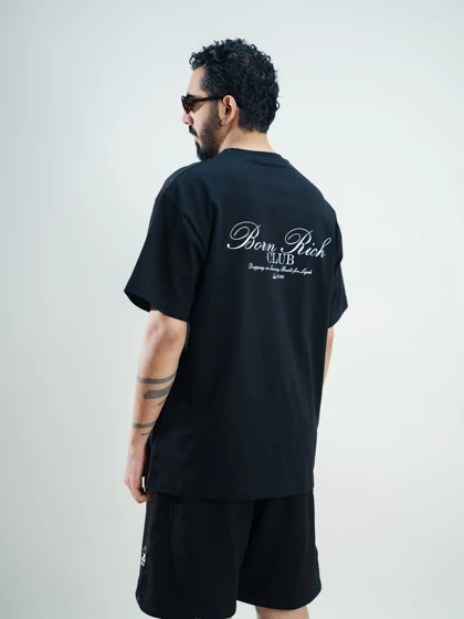تیشرت مدل CLUB مشکی برند بورن ریچ born rich