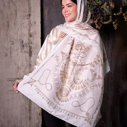 شال ابریشم ژاکارد هرمس جواهر 20191