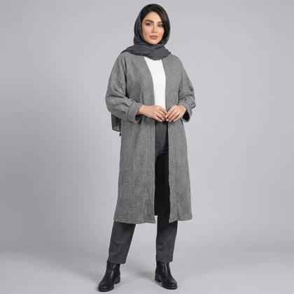 مانتو زنانه موهر بیسکویتی پاییزی