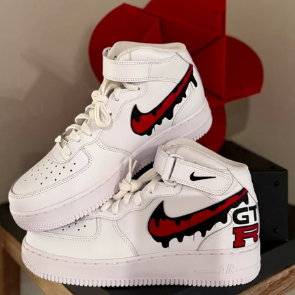 کفش ایرفورس ساق بلند کاستوم | GTR Red Shadow Drip کد 242495