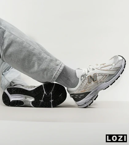 کفش کتانی سفید طوسی طلایی Newbalance 1906R