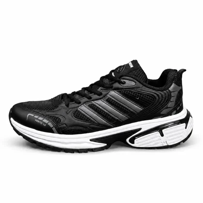 کفش کتانی مردانه مدل آدیداس مشکی خط طوسی adidas